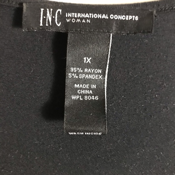 Black sequin-striped top with hip tie. - Picture 3 of 3